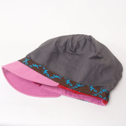 フレンチピッコロ・ウール・アシンメトリー/M・Lサイズ UV たためる帽子 風に飛ばない帽子　 7枚目の画像