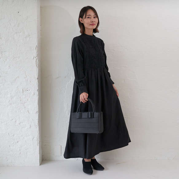 Morino Gakko 可愛黑色蕾絲連身連身裙 [黑色] 11/30 左右發貨，適合七五三入學典禮和畢業典禮、典禮場合 第6張的照片
