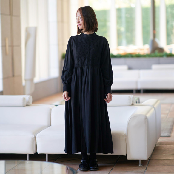 Morino Gakko 可愛黑色蕾絲連身連身裙 [黑色] 11/30 左右發貨，適合七五三入學典禮和畢業典禮、典禮場合 第8張的照片