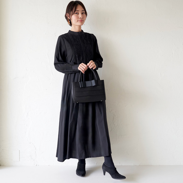 Morino Gakko 可愛黑色蕾絲連身連身裙 [黑色] 11/30 左右發貨，適合七五三入學典禮和畢業典禮、典禮場合 第20張的照片