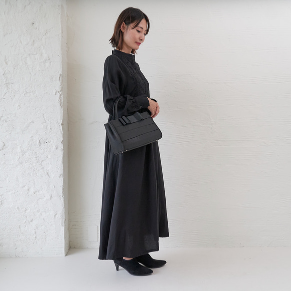 ﾓﾘﾉｶﾞｯｺｳ レースが可愛いブラックフォーマルワンピースドレス (ブラック) 入学卒業式｜mg-op12-bk 7枚目の画像