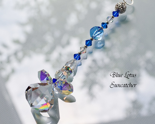 ブルー系】天使のサンキャッチャー＊水回りにおすすめ／スワロフスキー