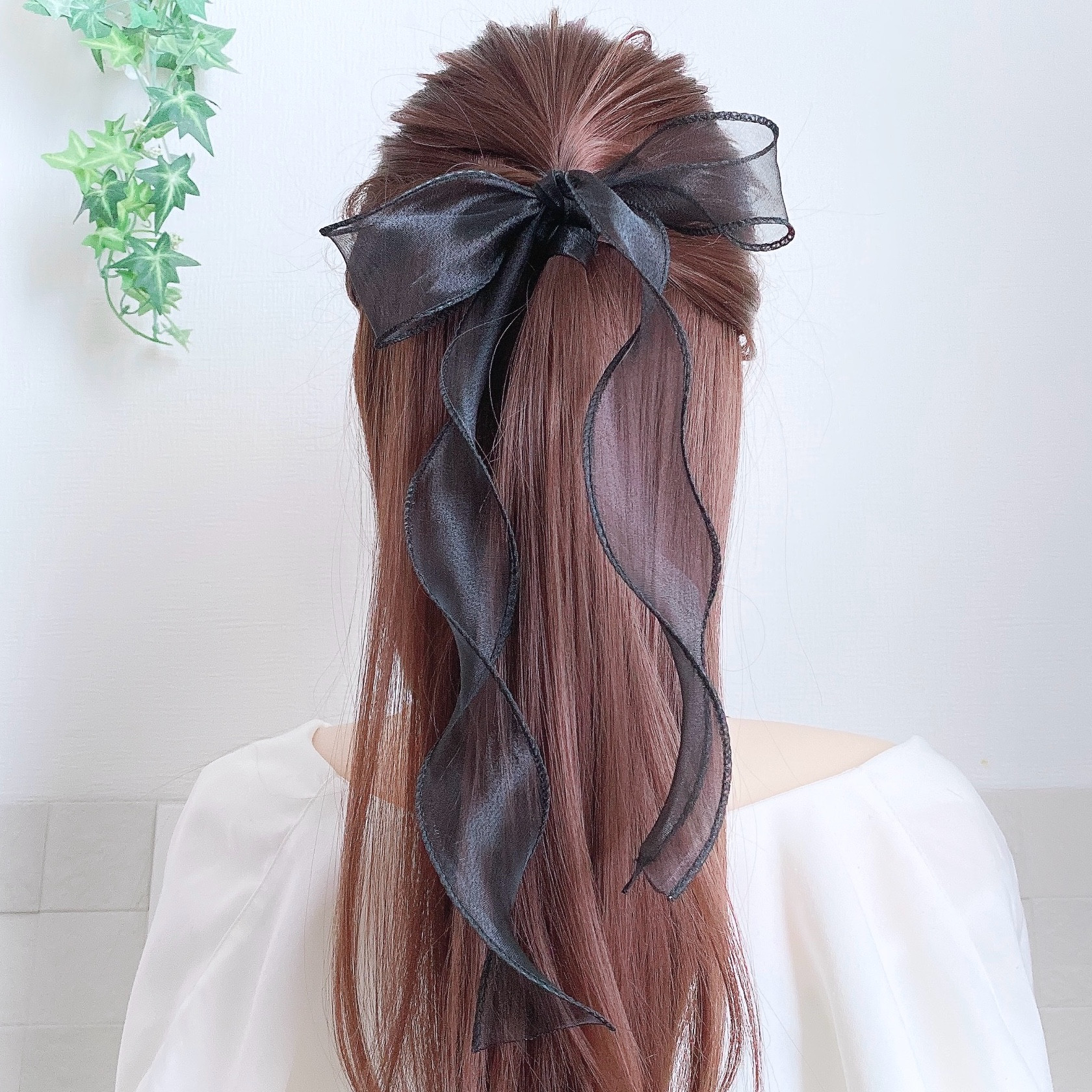 黒 お値下げ中　美品　acca リボン型 ポニー　ヘアアクセサリー