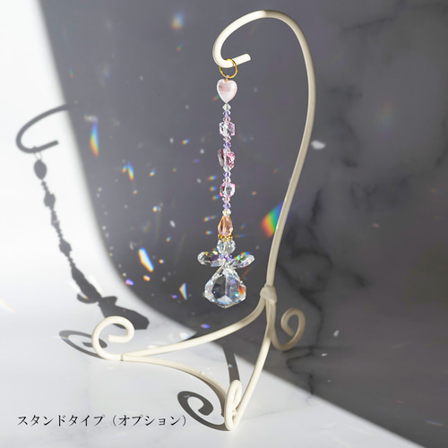 ピンク系】天使のサンキャッチャー＊蝶モチーフ／癒しと安らぎ