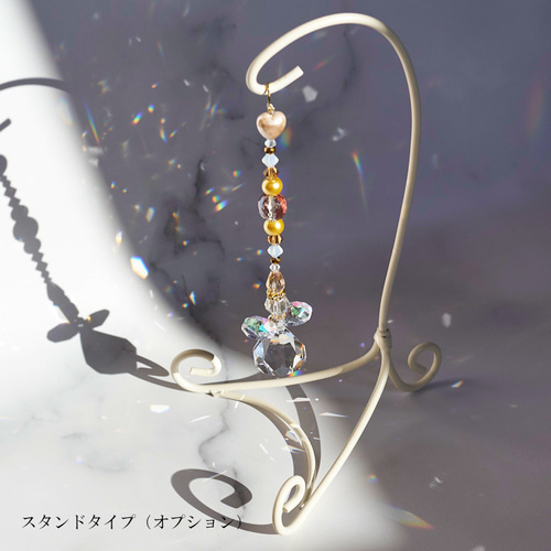ゴールド系】天使のサンキャッチャー＊神々しい輝き／スワロフスキー