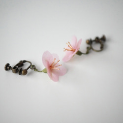 和紙の花「大和の桜 」 未来（一輪）　イヤリング ／ピアス 桜ハンドメイド2024 2枚目の画像