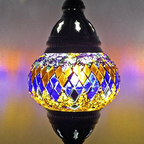 トルコモザイクランプ ムーンスタンドS （オリジナルデザインガラス