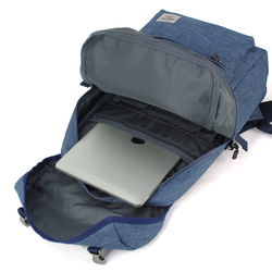 BAGCOM･帶釦多層後背包(14'' Laptop OK)-藍色★105388-31 第8張的照片