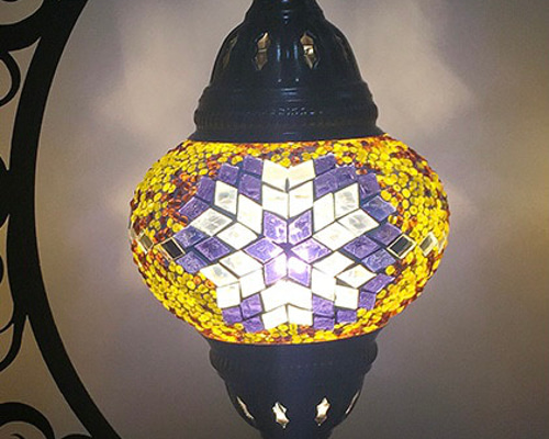 トルコモザイクランプ ムーンスタンド M（オリジナルデザインガラス