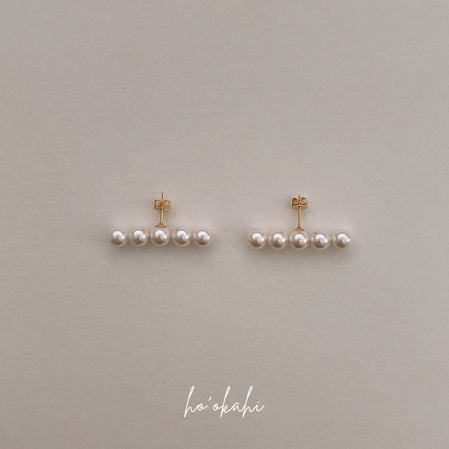 【5連】スティックパールピアス/イヤリング