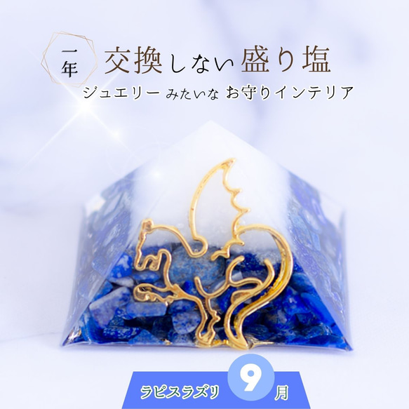 風水 オルゴナイト 1年間交換不要 ピラミッド型 龍 盛り塩