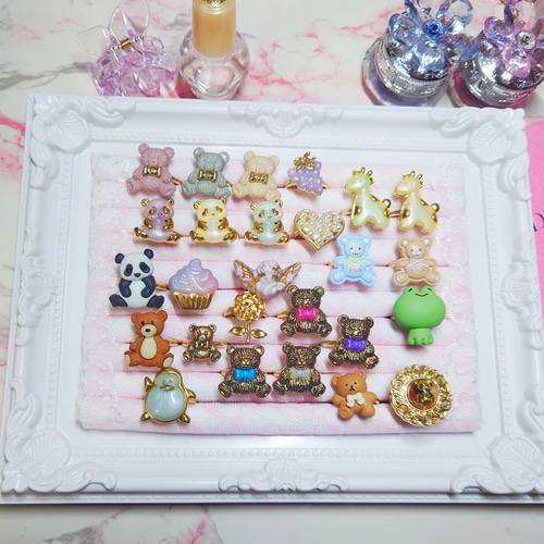 推し色 くまちゃん リング テディベア ライブ コンサート くま 指輪