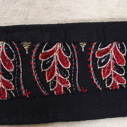 10cm インド刺繍リボン スパンコール チロリアンテープ 葉 4枚目の画像
