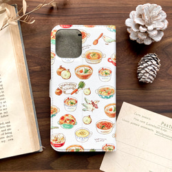 Soup手帳型スマホケース（iPhone/Android全機種対応）秋冬の食べ物　スープ 2枚目の画像