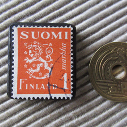 アップサイクル　フィンランド切手ブローチ7012 3枚目の画像