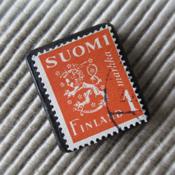 アップサイクル　フィンランド切手ブローチ7012 2枚目の画像