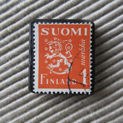 アップサイクル　フィンランド切手ブローチ7012 1枚目の画像