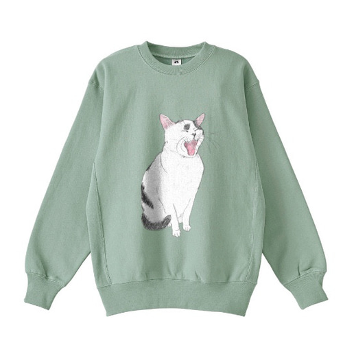 Neko Hoodie(Akubi) グレー harapeco商店 Neko Tee Akubi Neko Tee