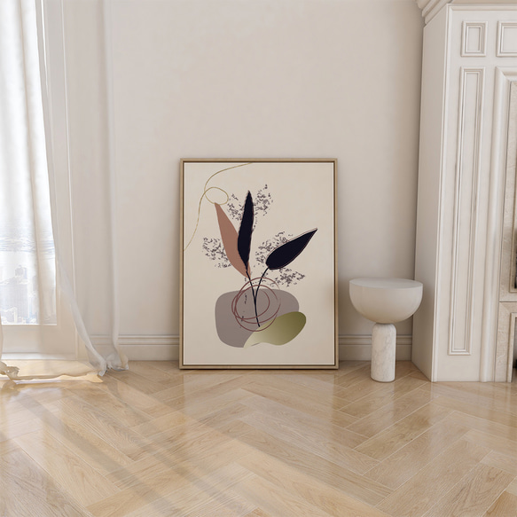 花と葉のポスター　/ i1454 / 大人可愛い　ボタニカル　アートポスター 4枚目の画像
