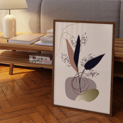 花と葉のポスター　/ i1454 / 大人可愛い　ボタニカル　アートポスター 7枚目の画像