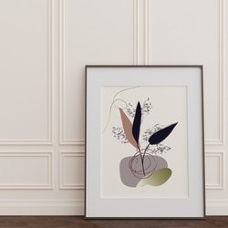 花と葉のポスター　/ i1454 / 大人可愛い　ボタニカル　アートポスター 6枚目の画像