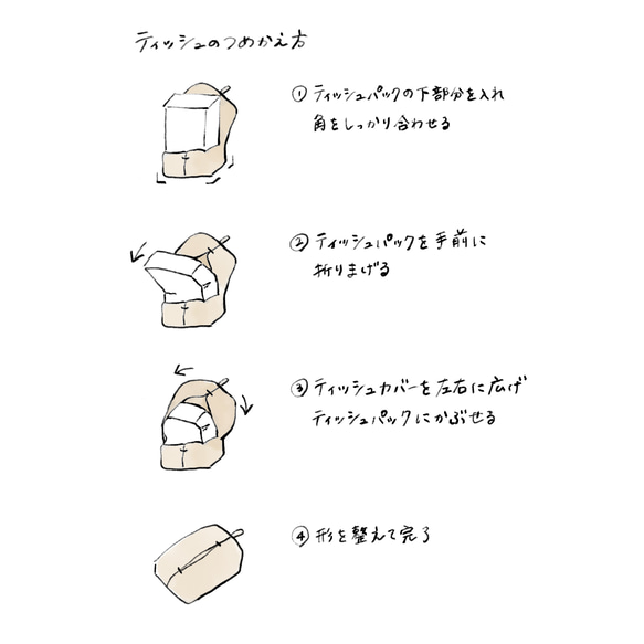 リネンのティッシュカバー（キナリ） 9枚目の画像