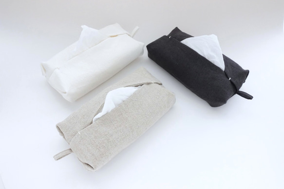 リネンのティッシュカバー（キナリ） 10枚目の画像