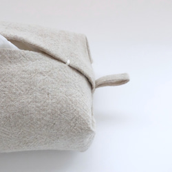 リネンのティッシュカバー（キナリ） 3枚目の画像