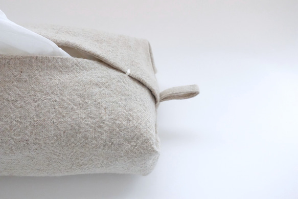 リネンのティッシュカバー（キナリ） 3枚目の画像