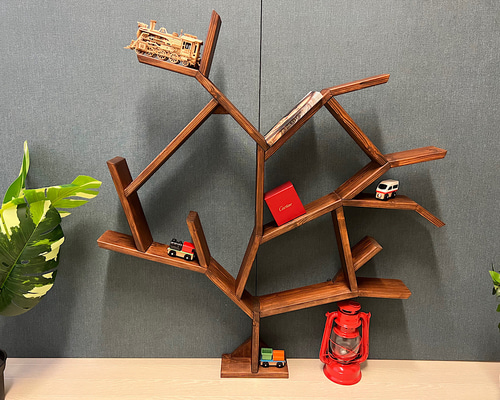 送料無料】 ウォールシェルフ ブランチツリー 台付き SPF ナチュラル