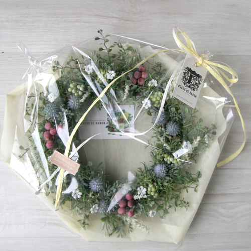 ミモザとユーカリのリース Artificial flower リース QUEUE DE RANUN