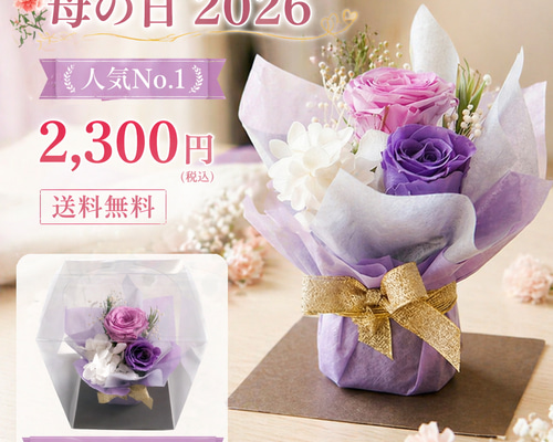 母の日の贈り物に クリアケース入り｜送料無料｜2200円 プリザーブド