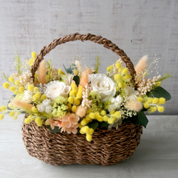 感謝の気持ちを伝える Flower basket ミモザ 9枚目の画像