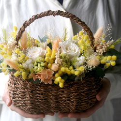 感謝の気持ちを伝える Flower basket ミモザ 5枚目の画像