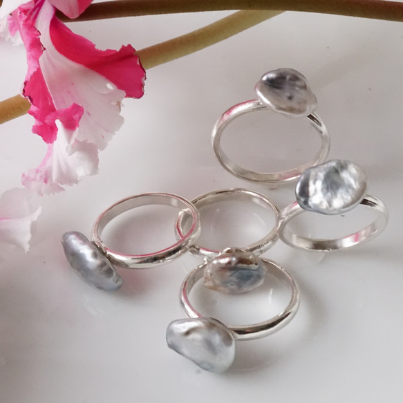 silver 南洋ケシ真珠 指輪 指輪・リング 鋳金工房 通販 11034474