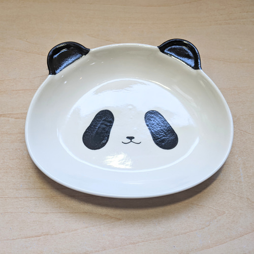 パンダの顔のお皿 中皿 丸山陶房（桑原純) パンダの食器屋 通販