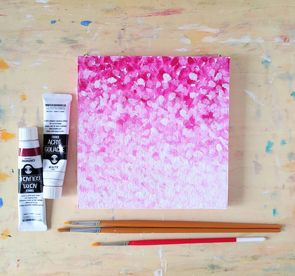 「桜の花につつまれて」コルクボードの原画＊アートパネル 1枚目の画像