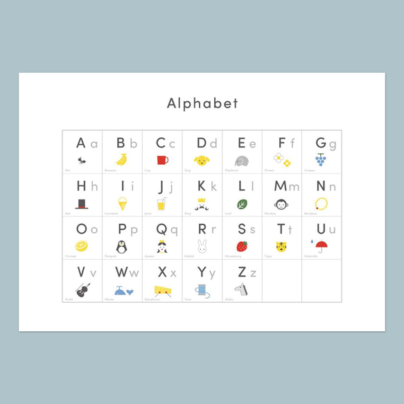 シンプルABC　アルファベット表 1枚目の画像