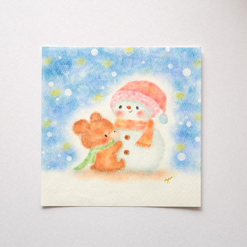 クリスマス☆くま雪ダルマ(ピンク)&雪くま