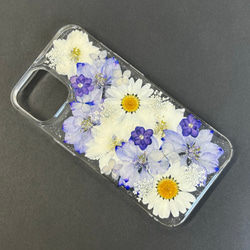 【ほぼ全機種対応スマホケース❁】押し花スマホケース NO.612 押し花＆レジン iPhone/Xperia他 4枚目の画像