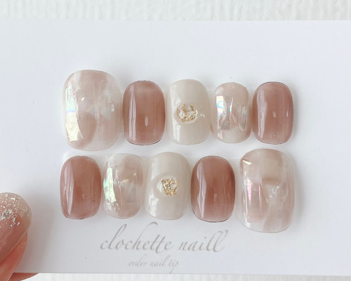 ネイルチップ　ガーリー　指輪　リング　量産型　オーダー　オーロラ サイズオーダー】オーロラネイル ネイルチップ（つけ爪