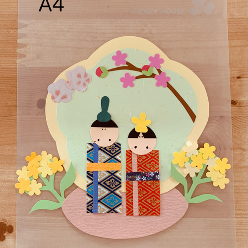 小さな壁面飾り【おひなさま】3月 ひな祭り 切り絵 とことこ♪ 通販