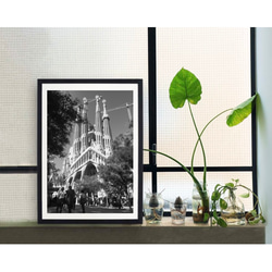 モノクロ インテリア フォト グラフィック ポスター【 サクラダファミリア 】:/P006/ 写真 海外 建築 白黒 3枚目の画像