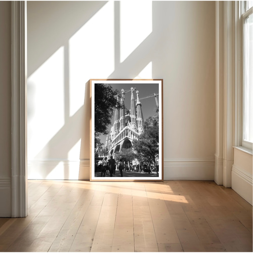 モノクロ インテリア フォト グラフィック ポスター【 サクラダ