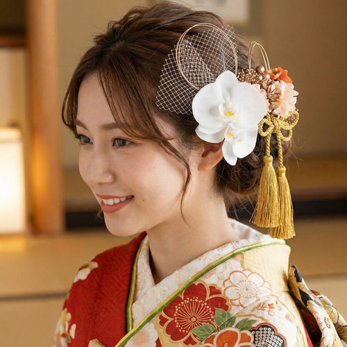 成人式振袖 髪飾り 国産髪飾り】成人式 振袖 卒業式 袴 結婚式 前撮り ピン付 着物 和装
