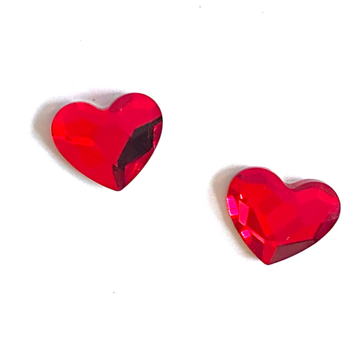 オーストリア製 swarovski ハート 赤のピアス】10mm バレンタイン