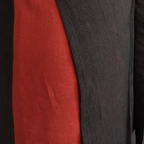 A.Nene✿ エプロンドレス / 国産リネン/ブラウン×朱 エプロン