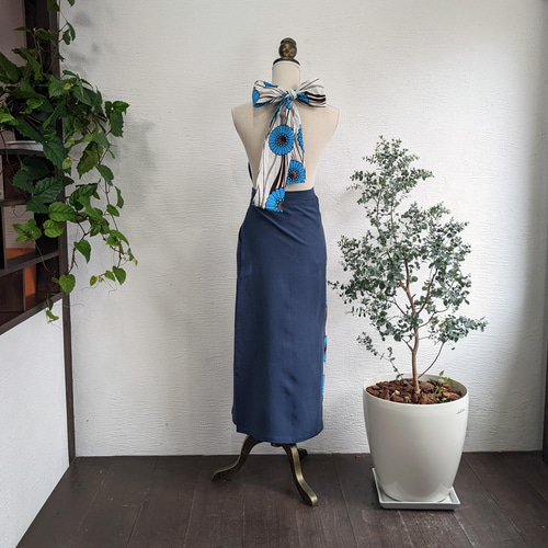 RalphLauren 青い花柄エプロン Ralph Lauren - ラルフローレン 花柄 エプロンの通販 by 塩