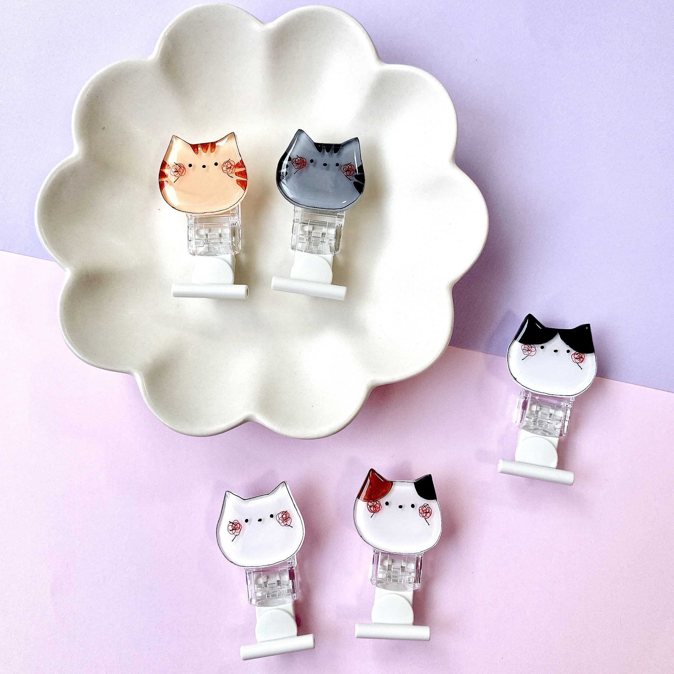 ハンドメイド アクセサリー チャーム 三毛猫 ミケネコ みけねこ 2色