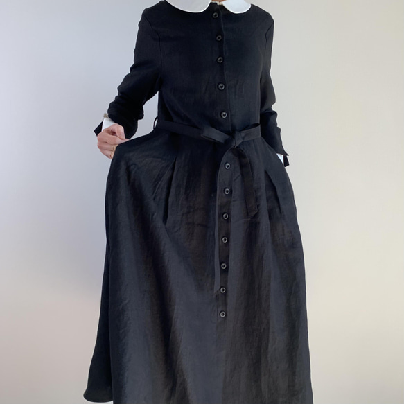 前開き2way・ベルトつきワンピース(black) 15枚目の画像